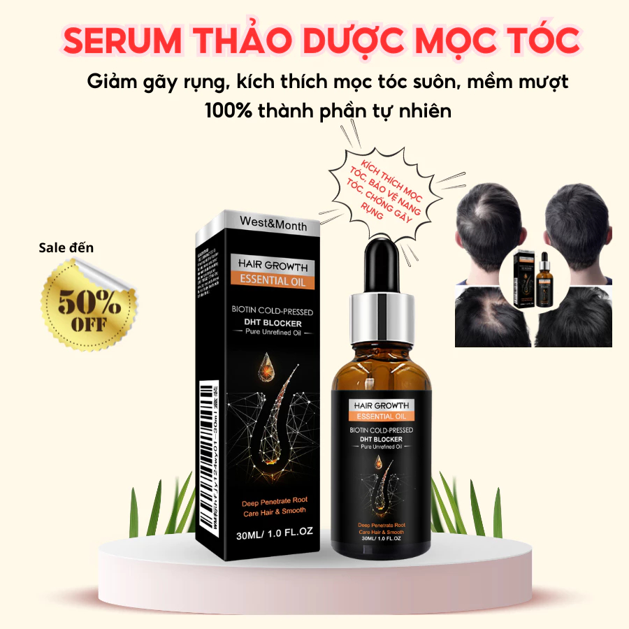 Serum Tinh Chất Mọc Tóc Giảm Gàu, Thảo Dược Kích Thích Mọc Tóc Giảm Nấm Ngứa , Bảo Tóc Chắc Khoẻ