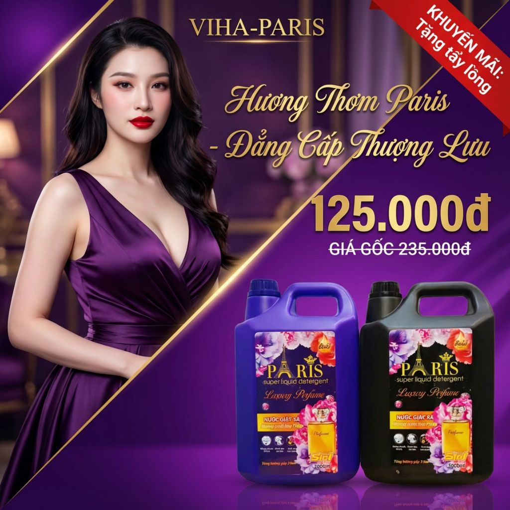 COMBO 2 CAN/ 10 LIT NƯỚC GIẶT PARIS HƯƠNG NƯỚC HOA -PHIÊN BẢN LUXURY - LƯU HƯƠNG GẤP 3 LẦN-CAN 5 LÍT