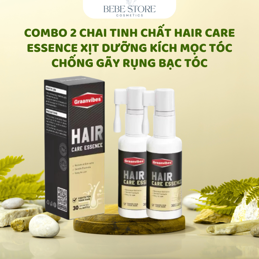 Xịt Tóc HAIR CARE ESSENCE Hỗ Trợ Mọc Tóc Chắc Khỏe , Giảm Rụng Tóc ,Dày Tóc chai 30 ml Baoquyenstore