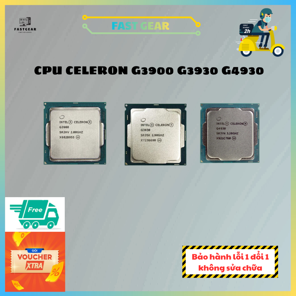 CPU - Bộ vi xử lý Intel Celeron G3900 / 3030 / 4930 3.2 GHz 4MB LGA1151v2 2MB 58W 14nm - 2ND