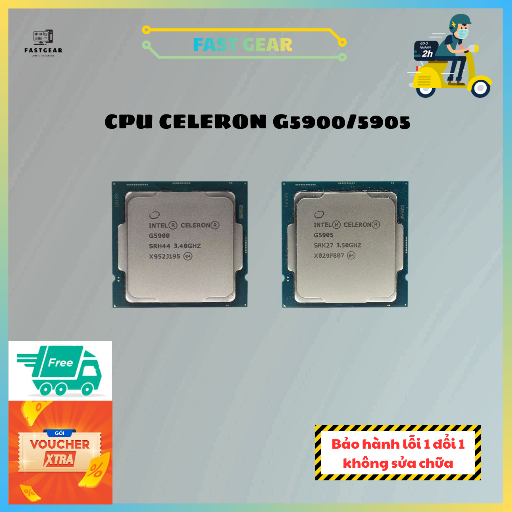 CPU - Bộ vi xử lý Intel Celeron G5905/5900 GHz 4MB LGA1200  58W 14nm 2nd