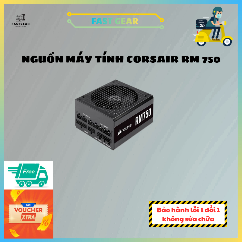 Nguồn máy tính Corsair RM 750 / 750x / 850 / 80 plus Gold có kèm PCIe 5.0 16AWG 12VHPWR TDP 600W Typ