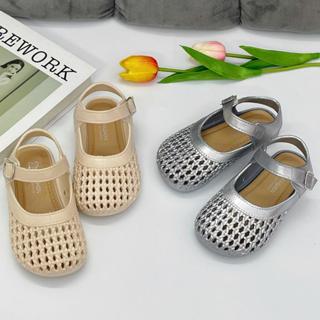 Giày Sandal Công Chúa Dệt rỗng Cho Bé Gái mùa hè 2026 Đế Caosu  Quai PVC mềm Êm Chân