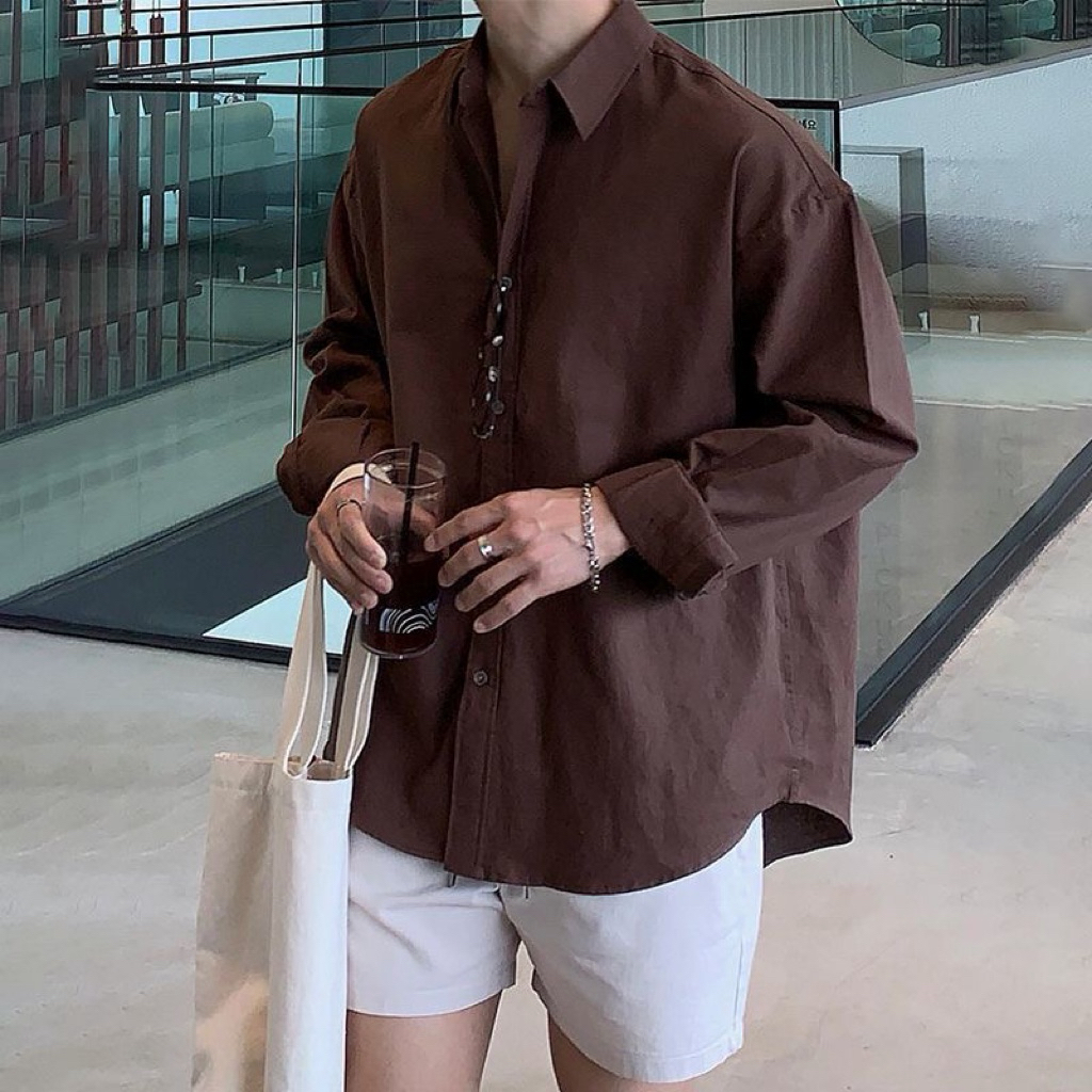 Mẫu áo sơ mi nam form lớn 2026 mang phong cách Hàn Quốc hiện đại n09