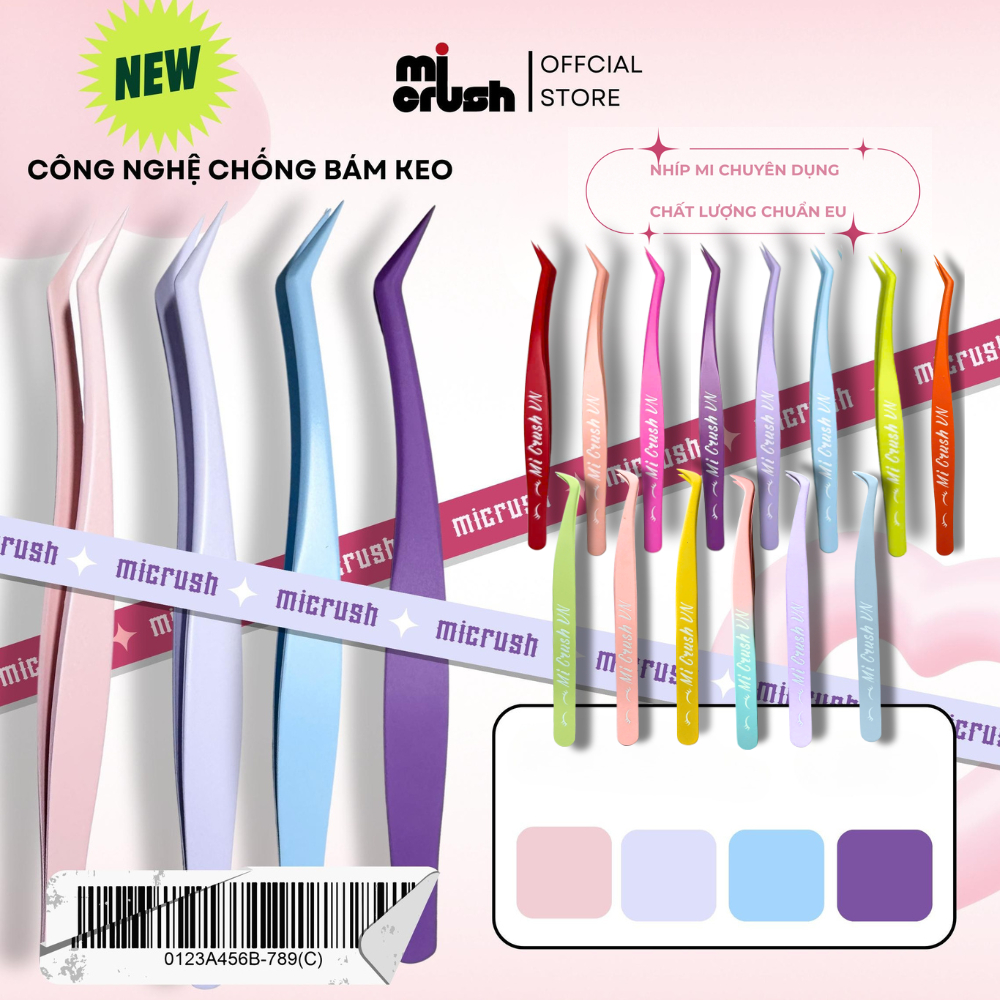 [Hàng chuẩn] Nhíp Chống Dính Keo Mi Crush VN Nhíp Không Dính Keo - Nhíp Chống Bám Keo, Chống Rỉ Sét 