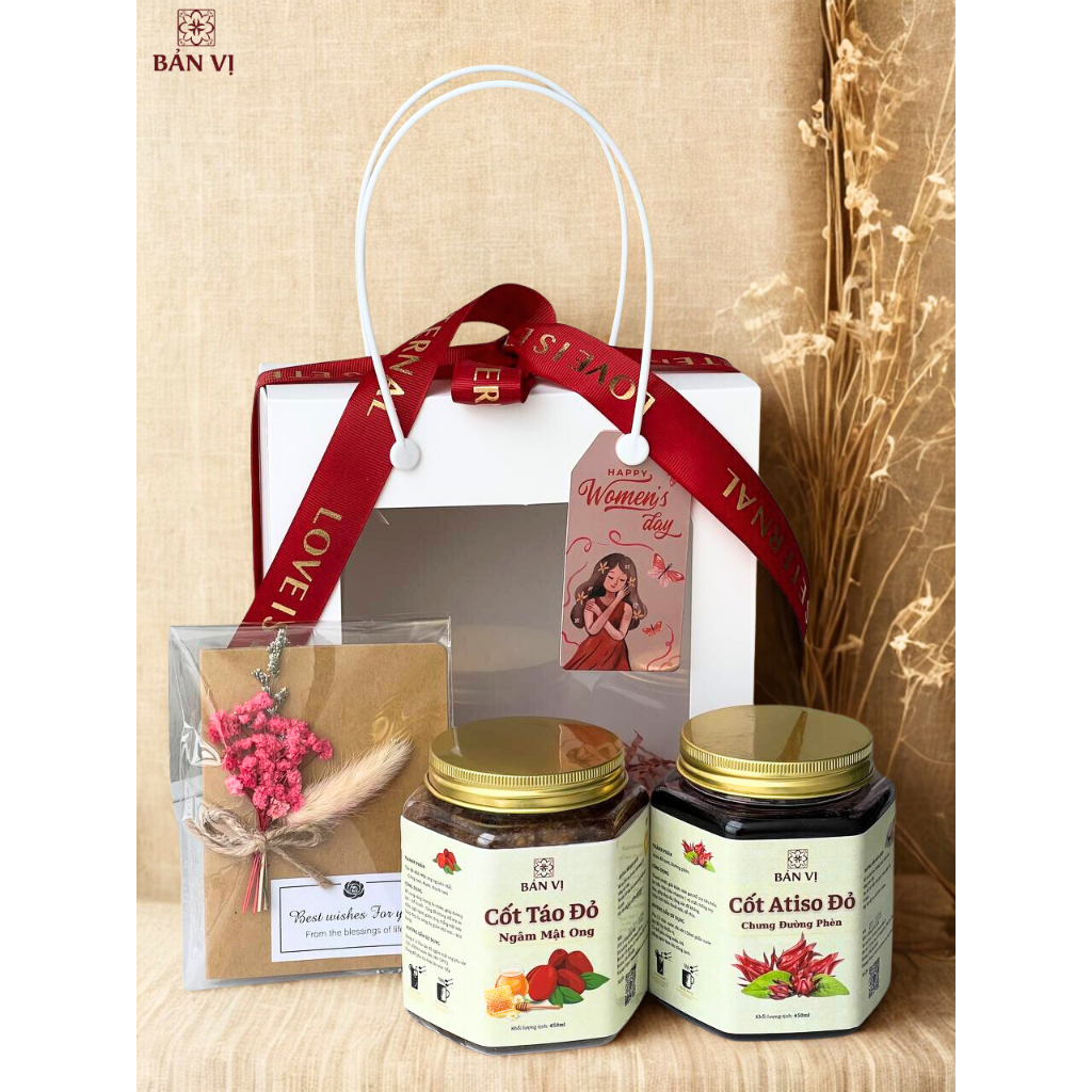 Set quà 8/3 - set quà 2 hũ nước cốt thiên nhiên tặng vợ, người yêu, cô giáo, đồng nghiệp....
