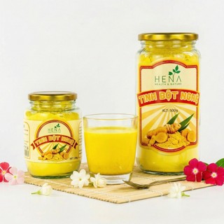 Tinh bột nghệ nguyên chất cao cấp hena 250g 500g, bột nghệ vàng nguyên chất