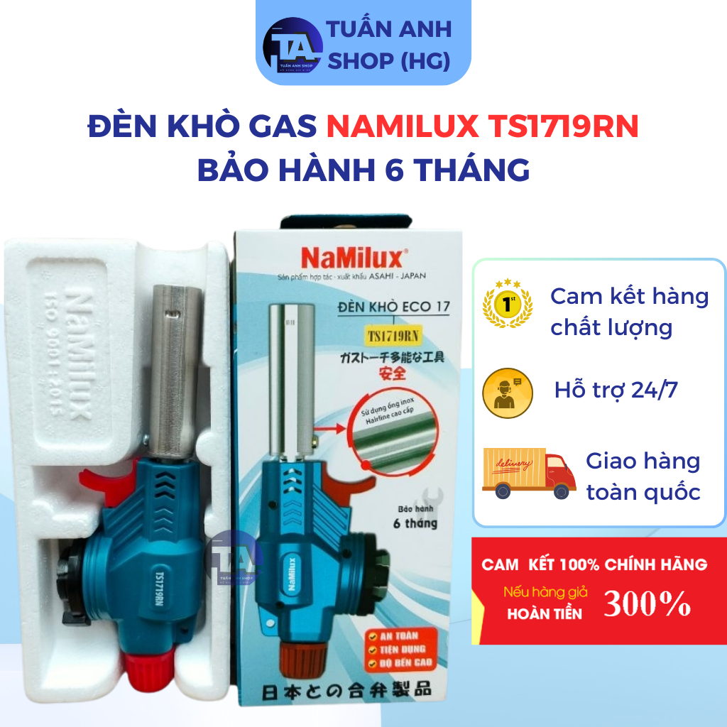 Đèn Khò Gas Chính Hãng NaMilux TS1719RN Loại Tốt Tiết Kiệm Gas Bảo Hành 6 Tháng Sử Dụng