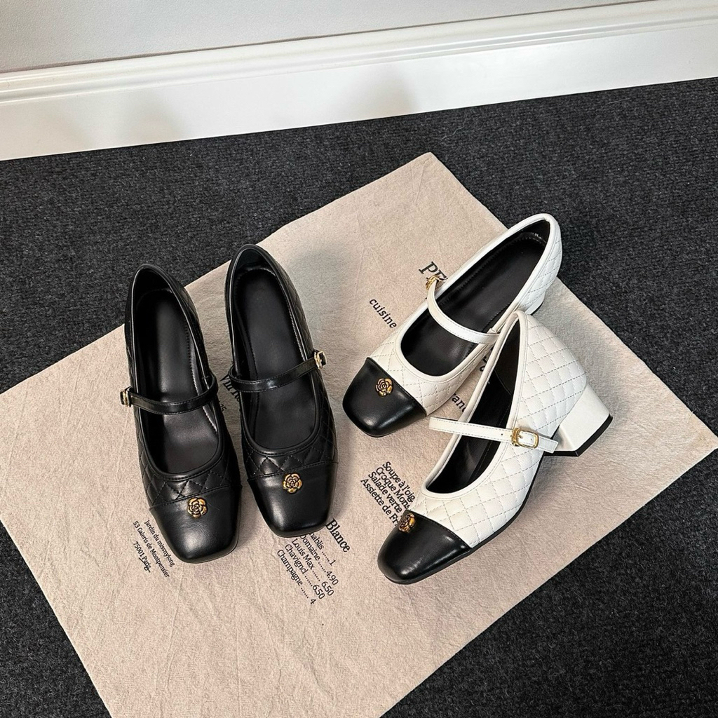 Giày marry jane basic cao 5cm QCCC[ wood shoes ]