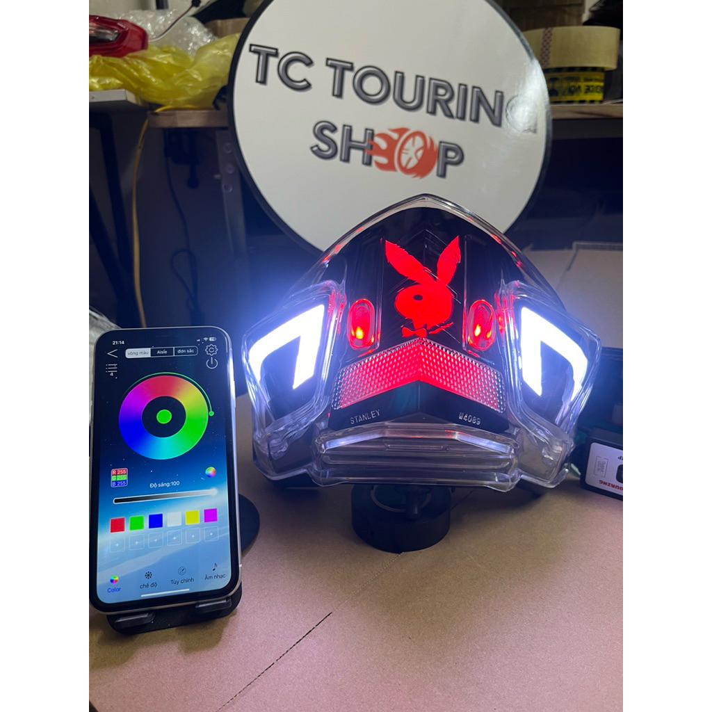 Hậu Thỏ Audi Wave chính hãng TC Touring chỉnh app đổi màu cao cấp Wave 110,100,50 lắp như zin (BH 6 