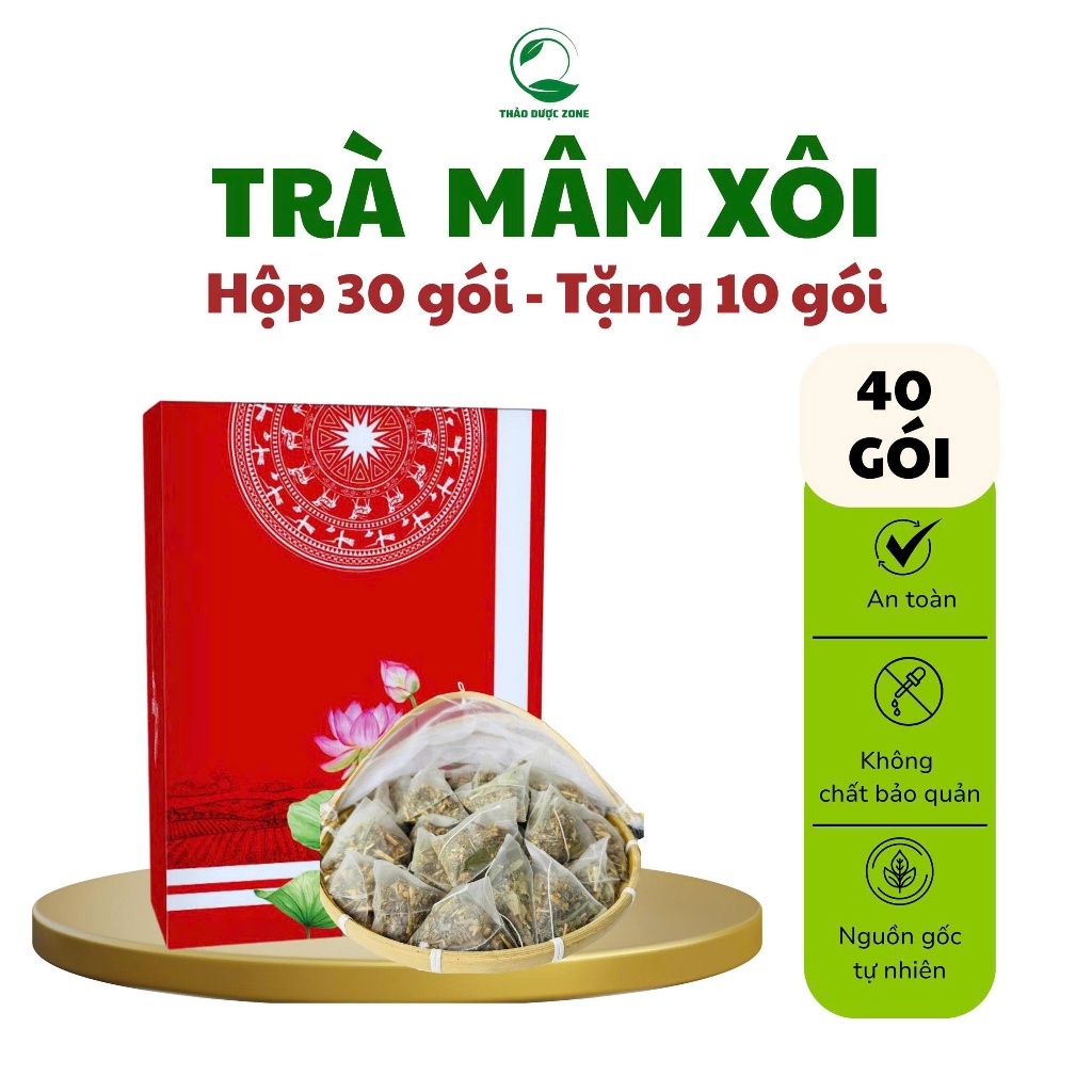 [Hộp 30 gói Tặng 10 gói]  Trà Mâm Xôi - Thảo Dược Zone