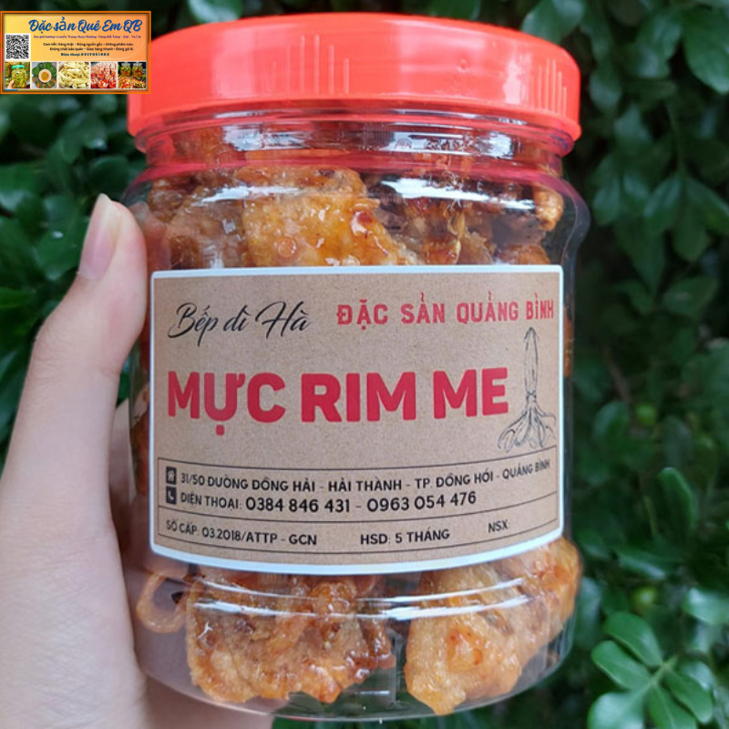 Mực Rim Me Đặc Sản Quảng Bình – Mực Rim Chua Ngọt Cay Ăn Liền, Mực Khô Rim Me Đậm Vị (Hộp 250gr)