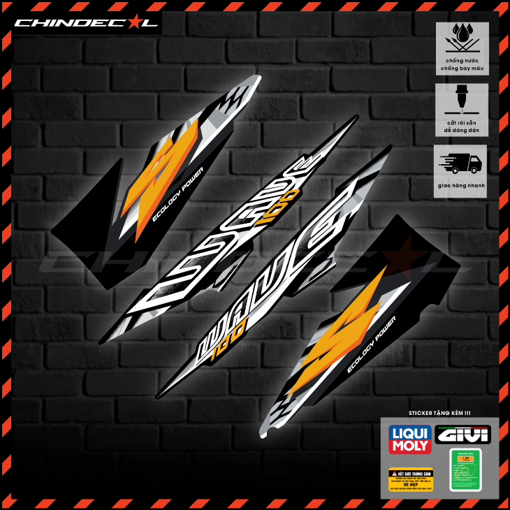 Tem Wave nhỏ , wave zx , wave thái mẫu chữ S lớn | Nhiều Phối màu | Decal cao cấp 3 lớp | 521062