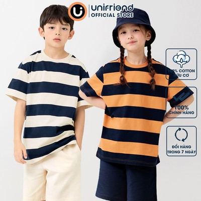 Bộ ngắn tay quần áo thun cotton mịn mặc nhà mùa hè cho bé trai và bé gái Unifriend Hàn Quốc U2024-4