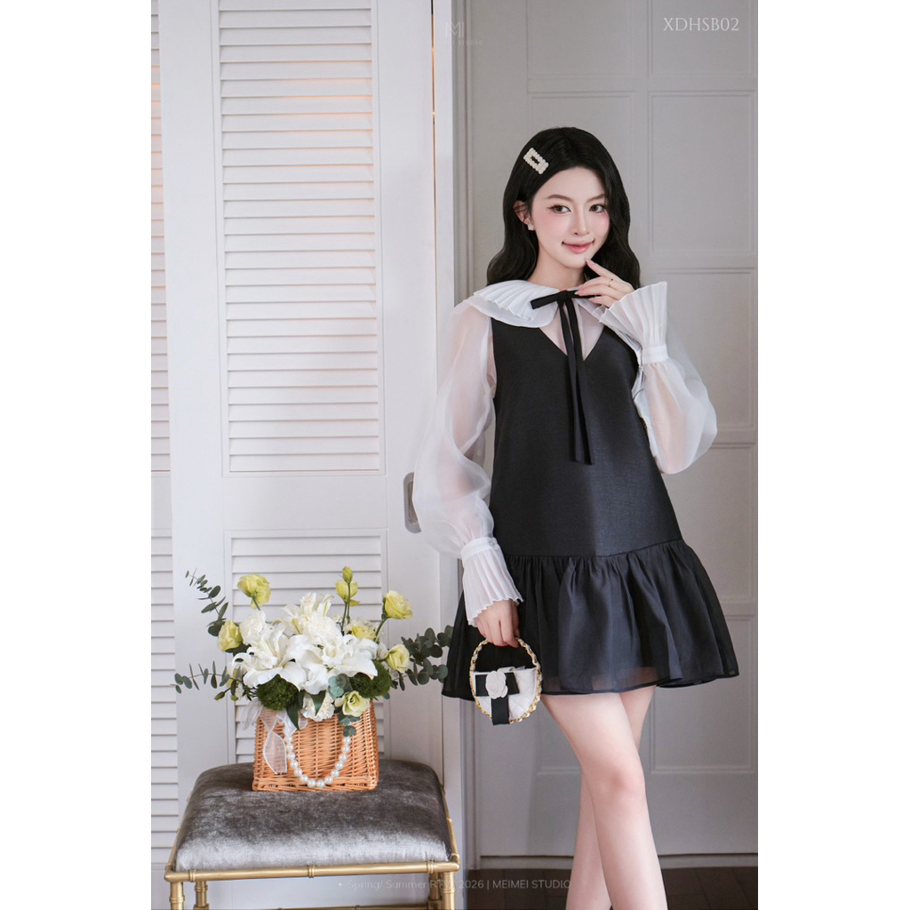 Set gấm yếm kèm áo sơ mi thô KR S/M/L 720k