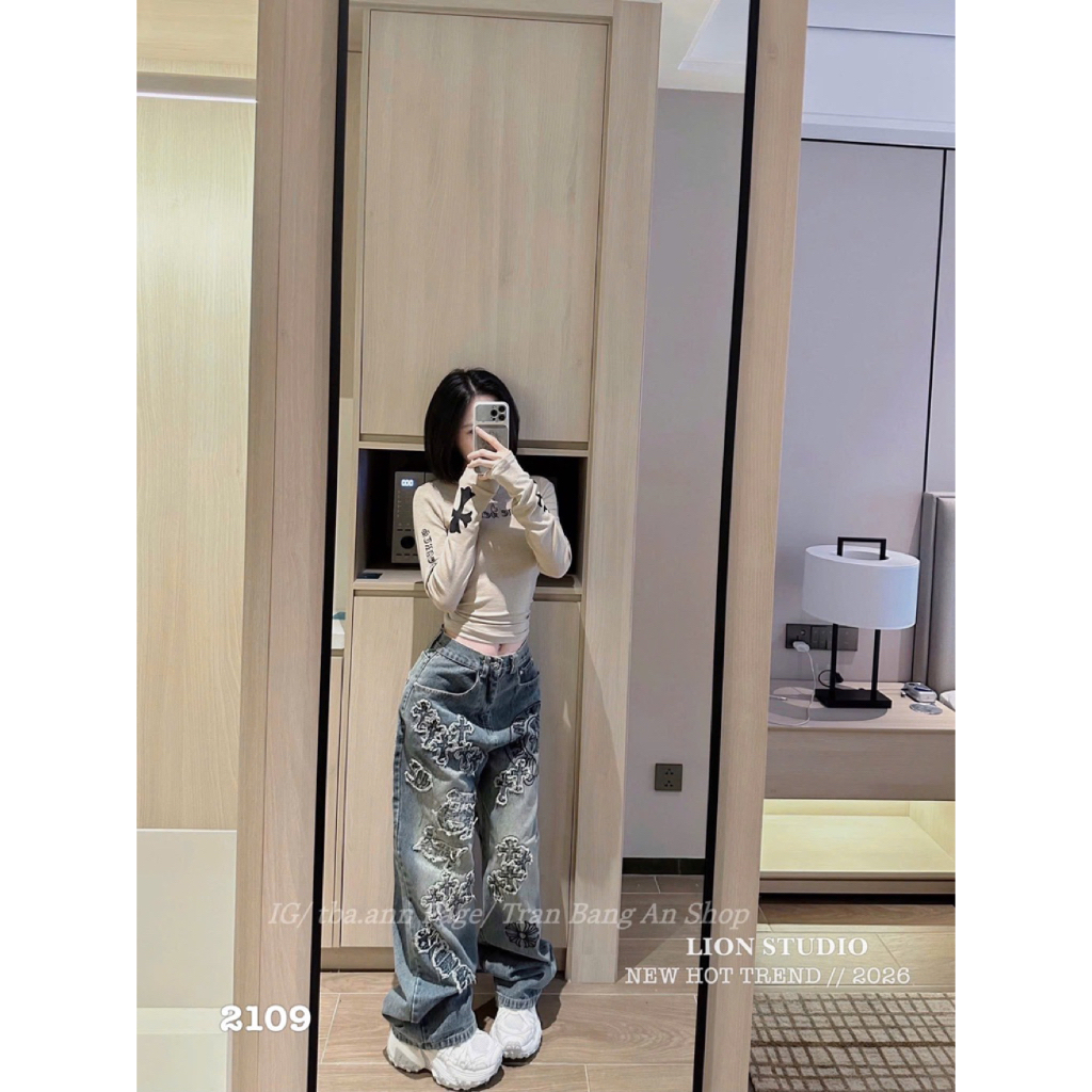 🦁LION STUDIO❤️ Quần bò chomer 2109  SML  Trung Quốc , QCCC