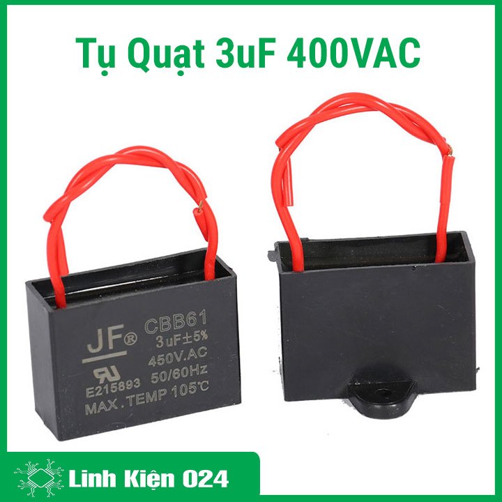 TỤ QUẠT 3UF 400VAC 50/60HZ