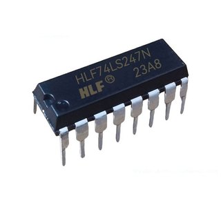 Ic chức năng 74LS247 BCD to 7-Segment Decoder - Driver chân cắm DIP16