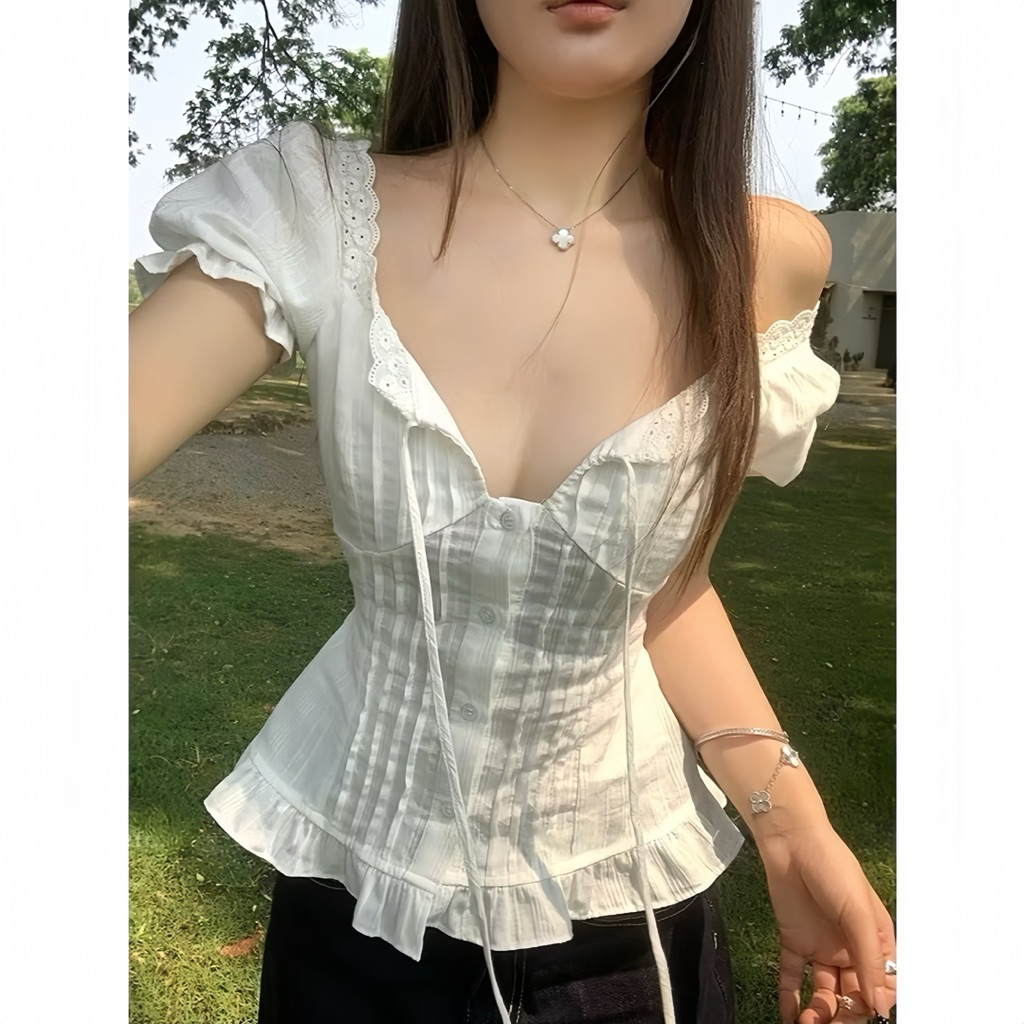 Áo Sơ Mi Xanh Than,Áo Kiểu Nữ Tôn Dáng Đi Chơi, Đi Học Dễ Phối Đồ Phong Cách Nhẹ Nhàng Nữ Tính- XM Minh Phúc | BigBuy360 - bigbuy360.vn