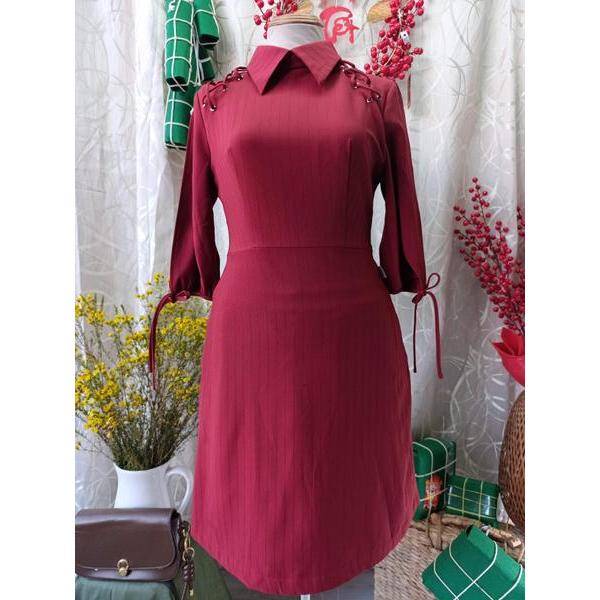JM DRESS thanh lý - Đầm cổ bâu tay khoét bymo - SIZE M