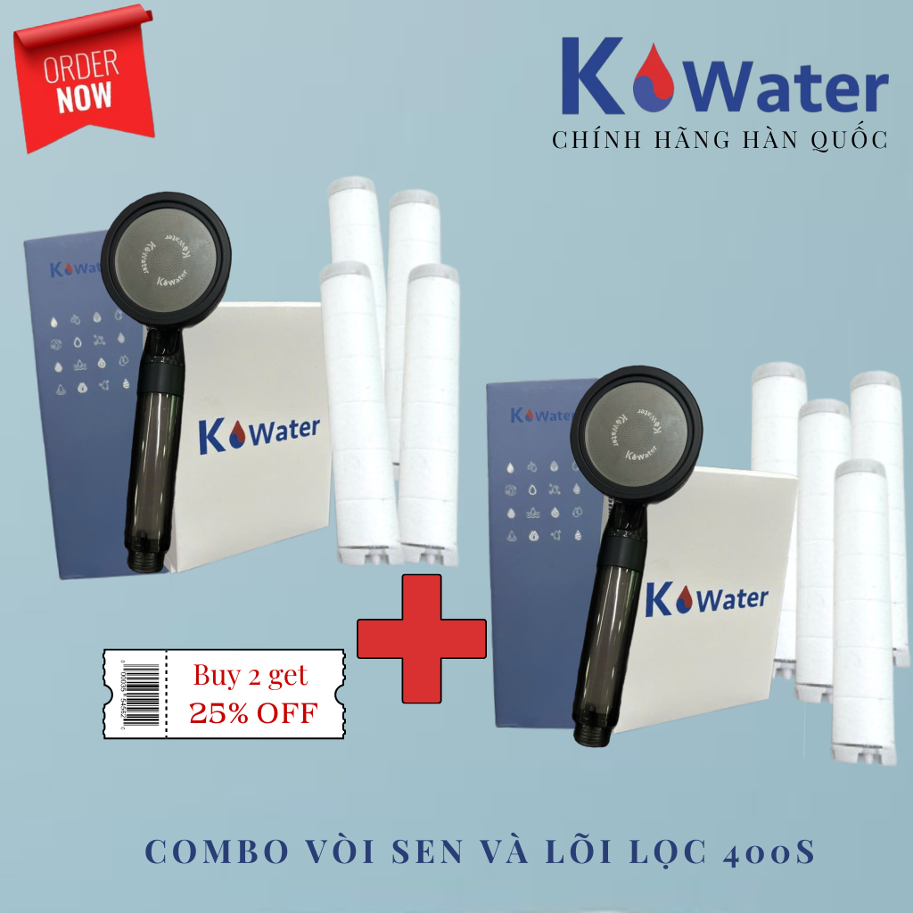 [K water] Vòi Sen Tăng Áp Lọc Nước K water 400S – Combo Tiết Kiệm Nhiều Phân Loại