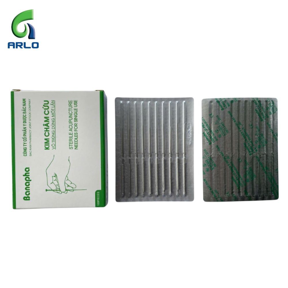 Kim đẩy chỉ Banapha vô trùng dùng 01 lần vỉ 10 cán thép- Hộp 100 kim