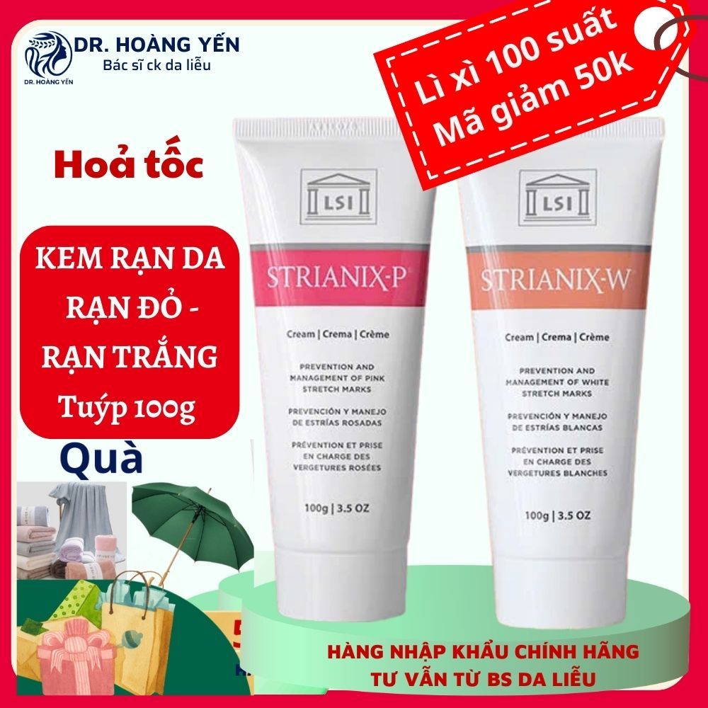 [Hàng có sẵn - Hoả tốc] Kem chống rạn da STRIANIX-P 100g phòng và làm mờ RẠN ĐỎ/ RẠN TRẮNG - Bs Yến