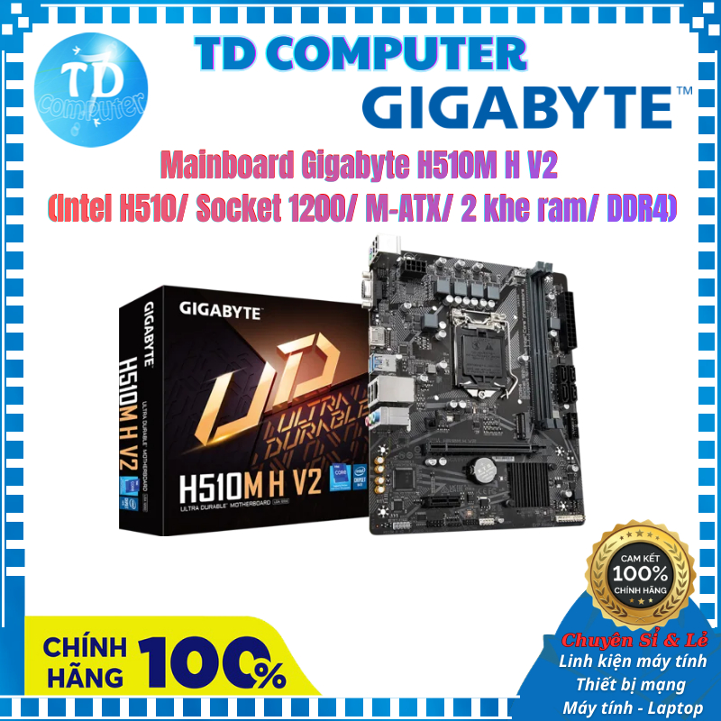 Mainboard Gigabyte H510M H V2 (Intel H510/ Intel LGA 1200/ M-ATX/ 2 khe ram/ DDR4) - Hàng chính hãng