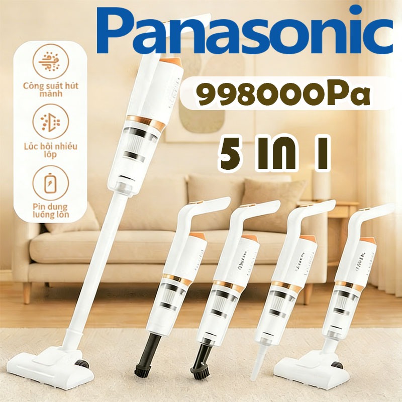 Panasonic 998000Pa Máy Hút Bụi Không Dây Chính Hãng Thiết Kế Nhỏ Gọn Nhiều Đầu Hút Làm Sạch Đa Năng