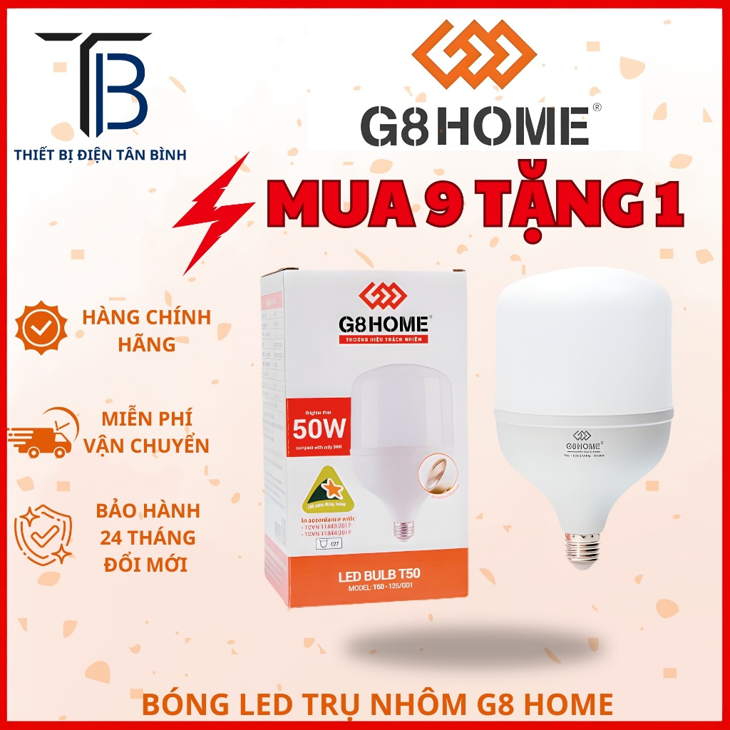 (MUA 9 TẶNG 1) Bóng đèn led G8 HOME Siêu Sáng vỏ NHÔM tản nhiệt 60w 50w 40w 30w 20w 10w 5w tiết kiện