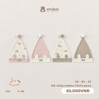 Phụ Kiện Sơ Sinh Embes, Mũ Chóp Phối Tai Chuột Cute Chất Cotton Mềm Mại Cho Bé Sơ Sinh Từ 0-9 Tháng