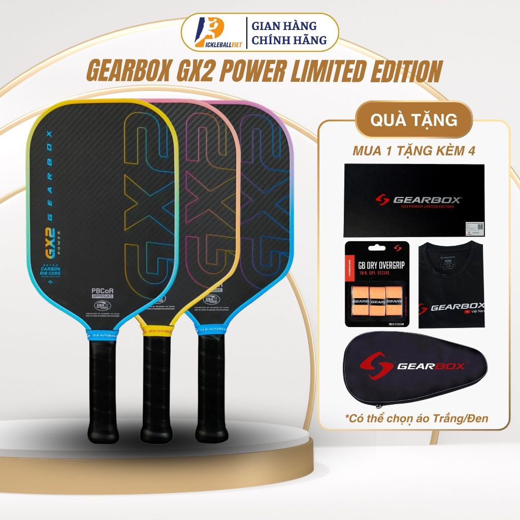 ✅ Vợt Pickleball Gearbox GX2 Power Limited Edition - Elongated/Hybrid