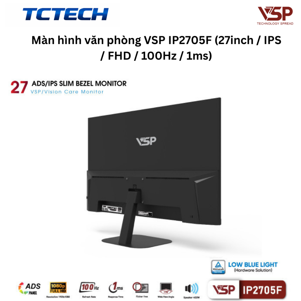 Màn hình văn phòng VSP IP2705F (27inch / IPS / FHD / 100Hz-120Hz / 1ms) Chính Hãng | BigBuy360 - bigbuy360.vn