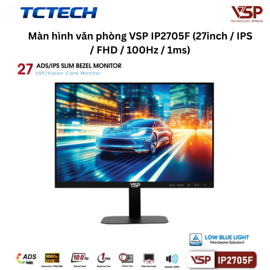 Màn hình văn phòng VSP IP2705F (27inch / IPS / FHD / 100Hz-120Hz / 1ms) Chính Hãng | BigBuy360 - bigbuy360.vn