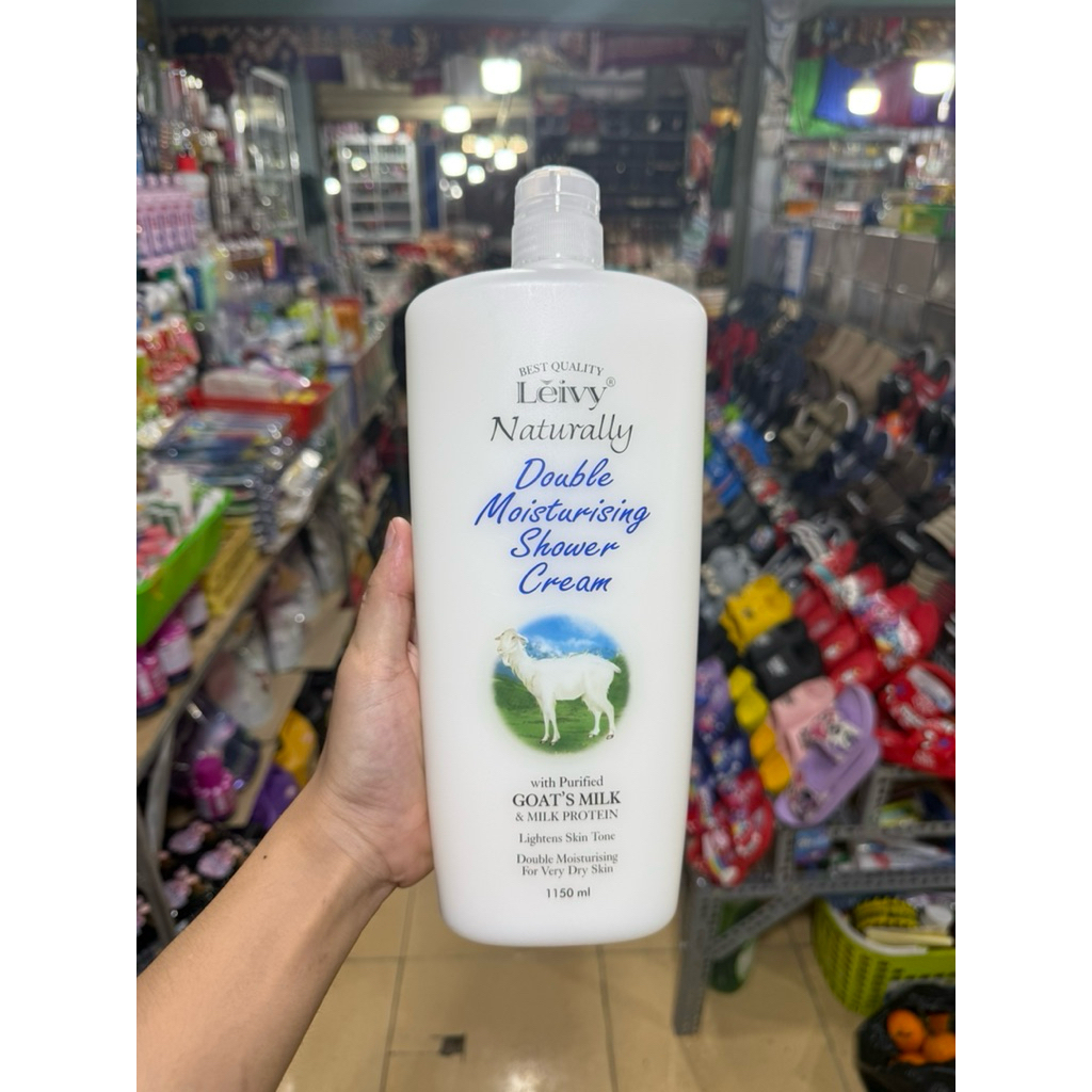 Leivy Sữa tắm dê Naturally 1150ml lưu hương dai giúp trắng sáng mềm mịn da sản xuất tại Thái Lan dun