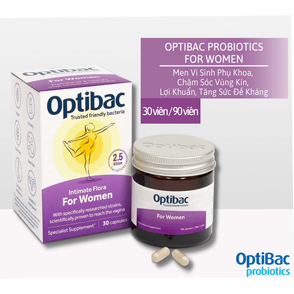 Men vi sinh Optibac tím (Optibac For Women) - 30 viên/90 viên