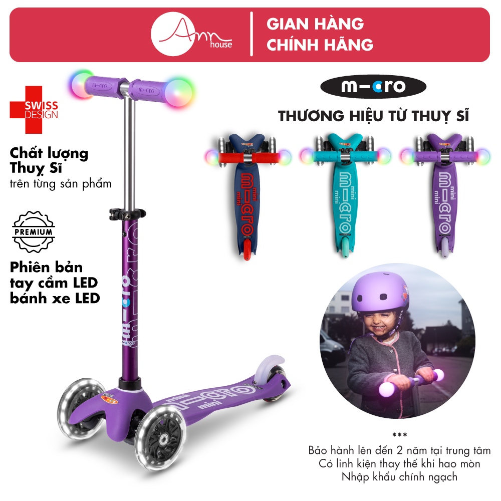 Xe scooter Micro Mini Magic - Dành cho trẻ từ 2 tuổi - Tay cầm cảm biến sáng đèn 5 màu