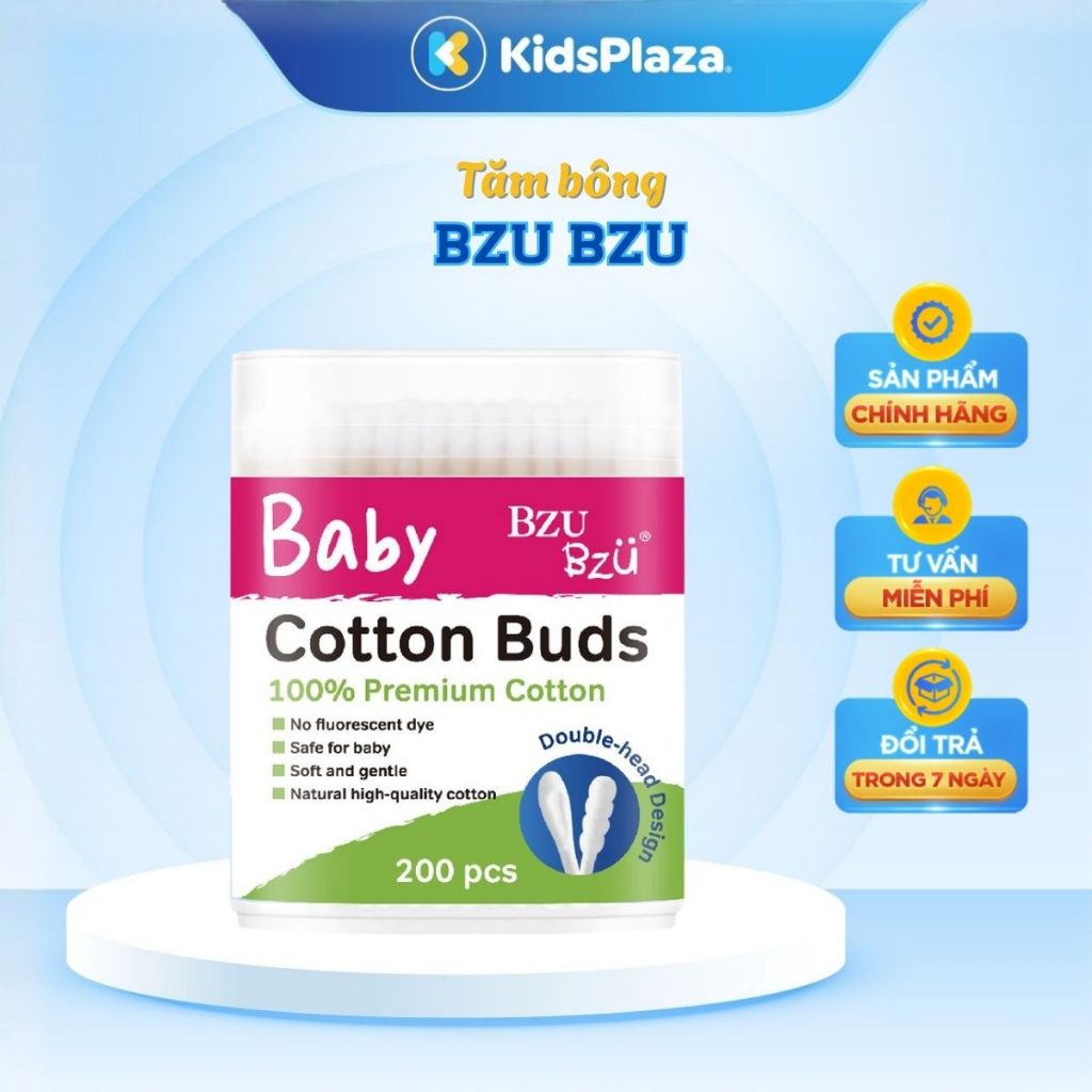 Tăm bông Bzu Bzu 200 que giấy chính hãng - KidsPlaza