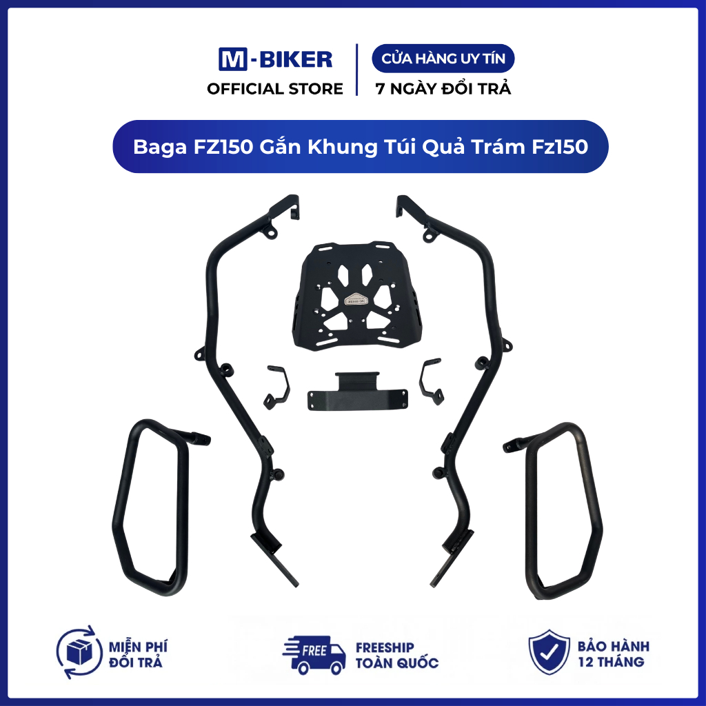 Baga Fz150 gắn khung túi, baga fz150 gắn khung treo túi quả trám | M-Biker
