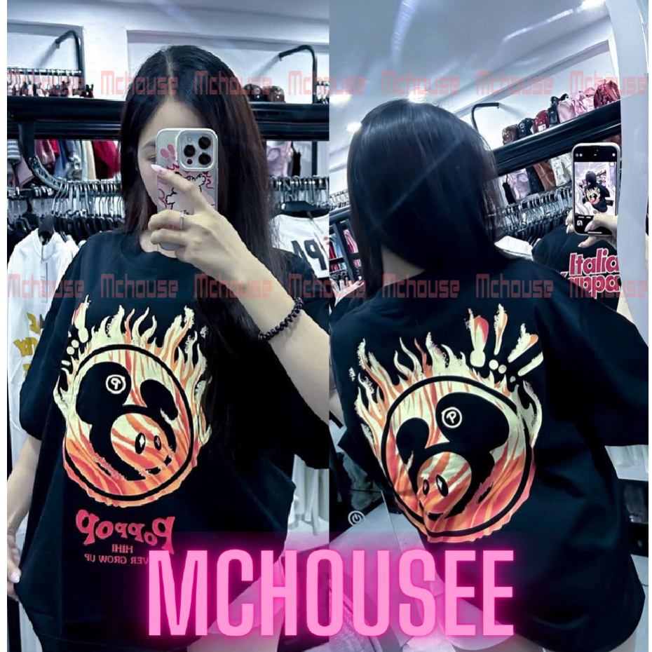 Áo Thun Poppop Mascot- Áo Thun POPPOP HIHI In Hình Cao Cấp Chất Liệu Cotton 2 Chiều Dày Dặn