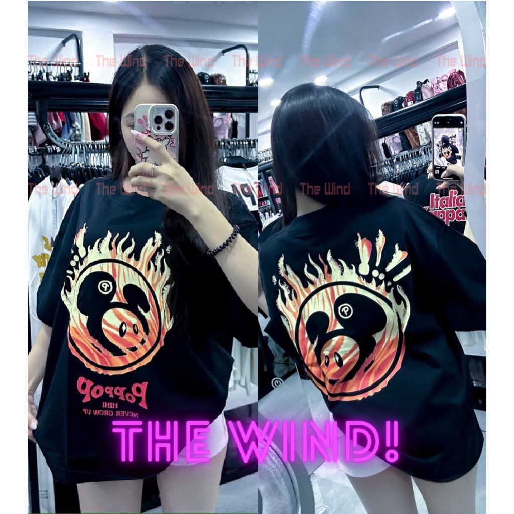 Áo Thun Poppop Mascot- Áo Thun POPPOP HIHI In Hình Cao Cấp Chất Liệu Cotton 2 Chiều Dày Dặn