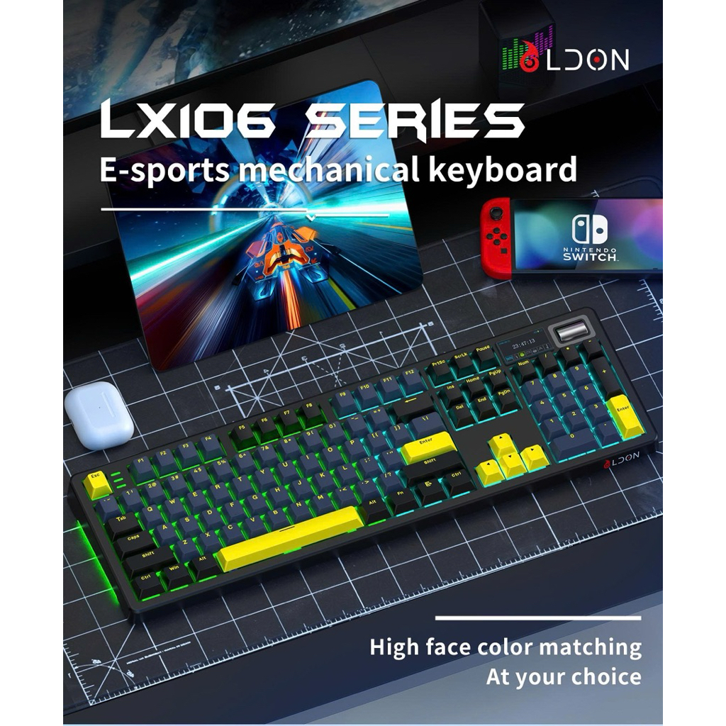 Bàn phím cơ Ldon LX106 Ultra 3 mode mạch xuôi led RGB led viền full foam gasket mount | BigBuy360 - bigbuy360.vn