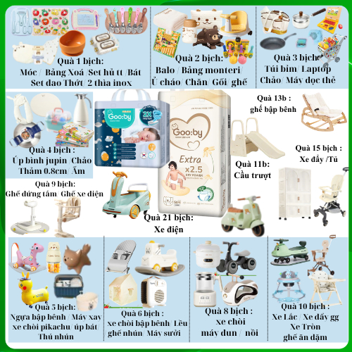 [Kèm Quà][Tích Điểm]Tã/bỉm quần dán Gooby ngày-đêm chống tràn hiệu quả đủ size Mq/Lq/XLq/XXLq cho bé