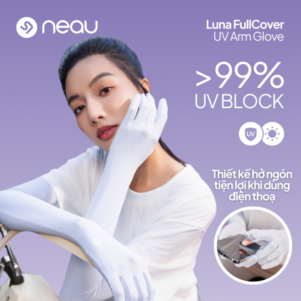 NEAU Luna FullCover Găng Tay Chống Nắng Tia UV 99% UV Xỏ Ngón Mát Xe Máy Arm Glove HA105