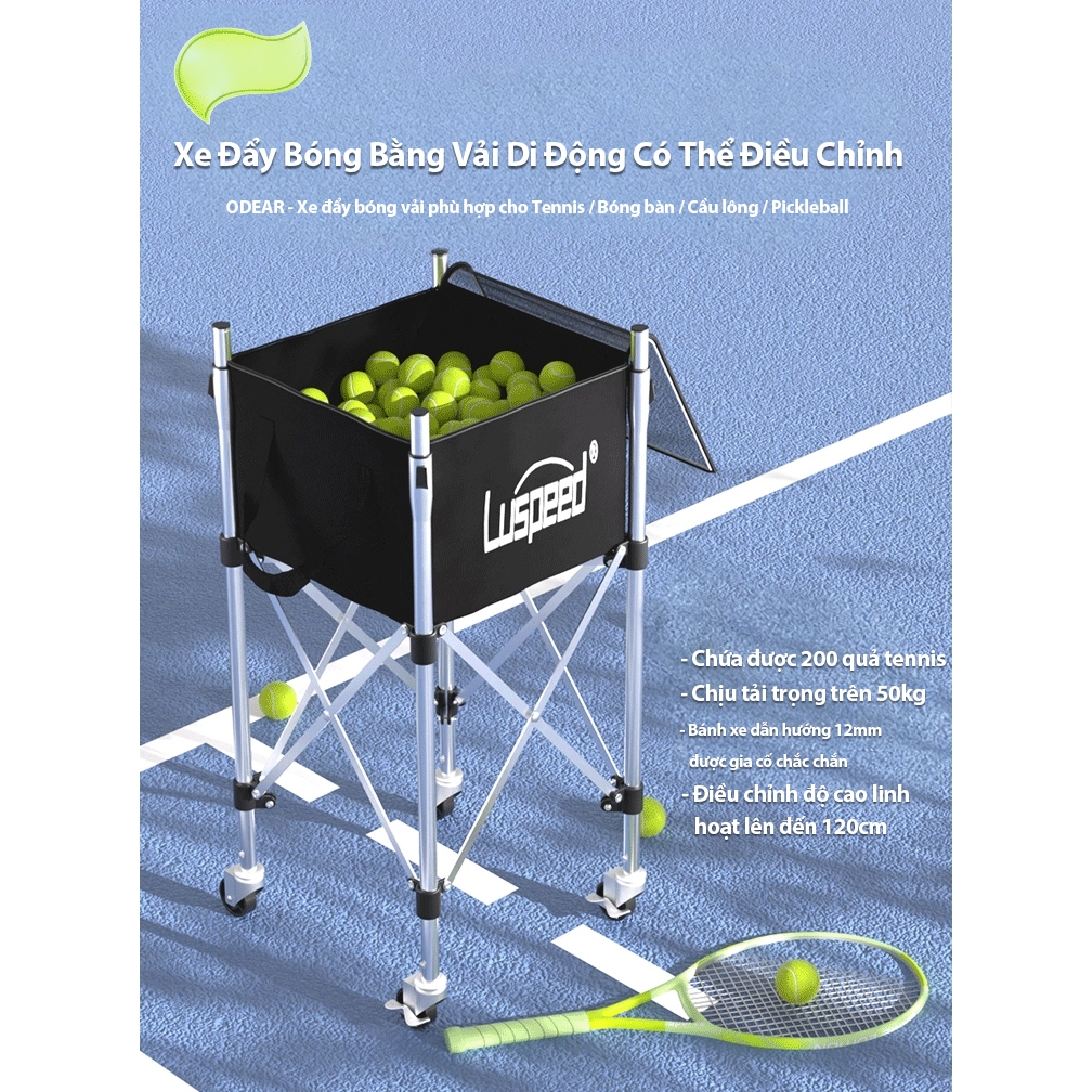 Xe chứa bóng Luspeed - Thu bóng Tennis Pickleball - Xe đa năng