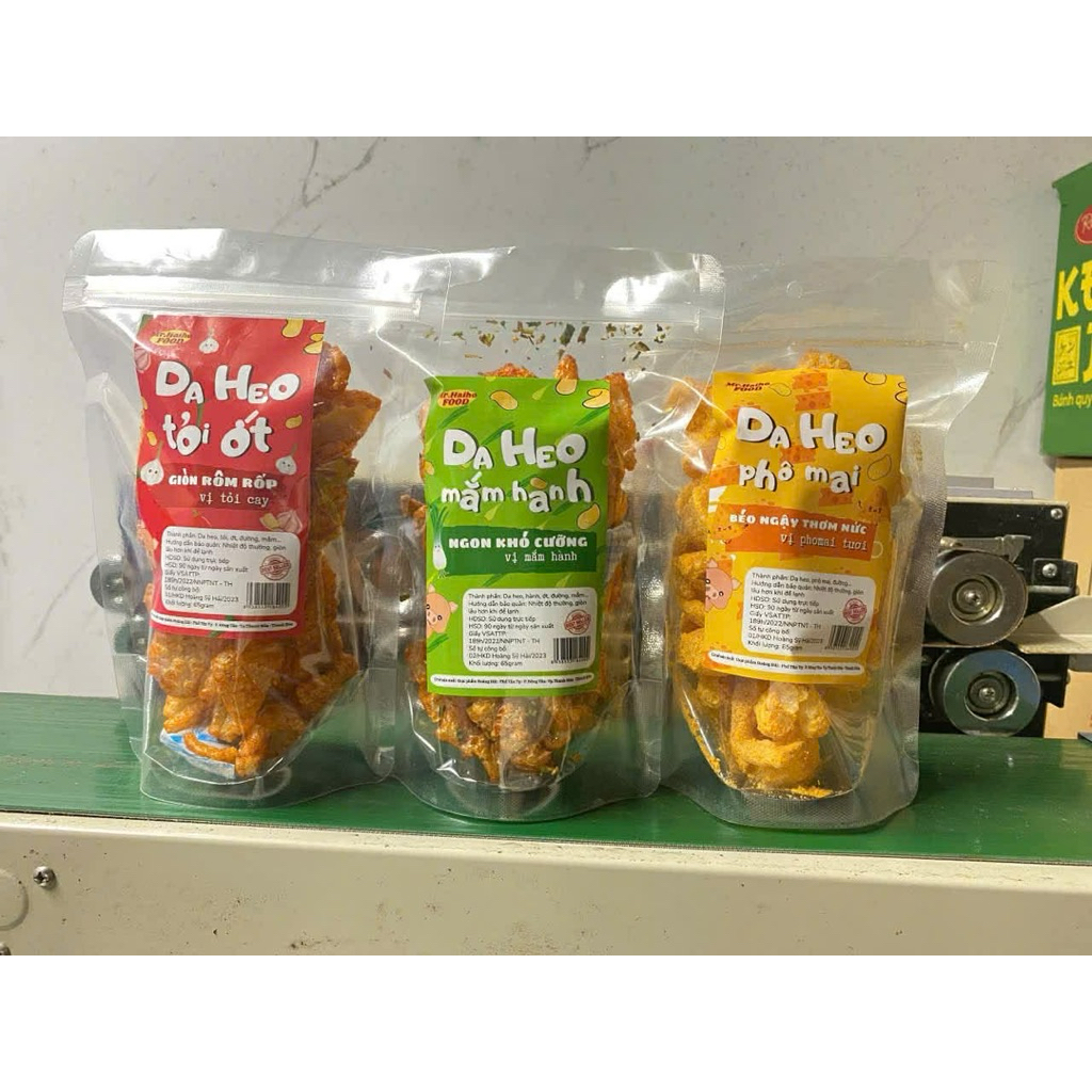 (65gr/bịch)COMBOO 5 BỊCH DA HEO TỎI ỚT, MẮM HÀNH, PHOMAI ĂN GIÒN RỐP RỐP ( NHÀ LÀM)