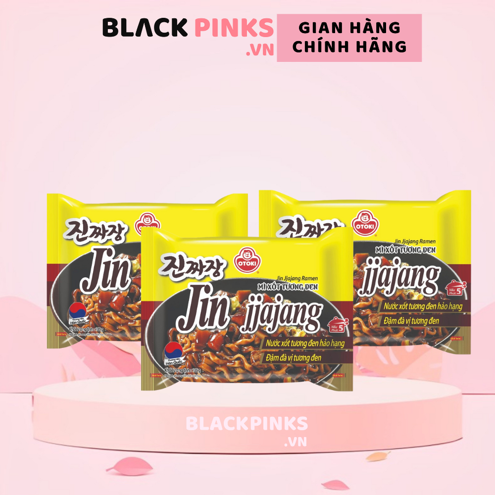 Thùng 20 gói mì xốt tương đen Jin Jjajang Ramen Ottogi/Otoki 135g