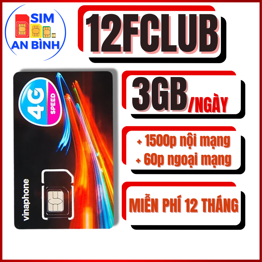 SIM 4G VINAPHONE 12D159V - 12BIG50Y - 12FCLUB – MIỄN PHÍ 6GB/N + 1500 PHÚT GỌI - SIM NGỌC MAI