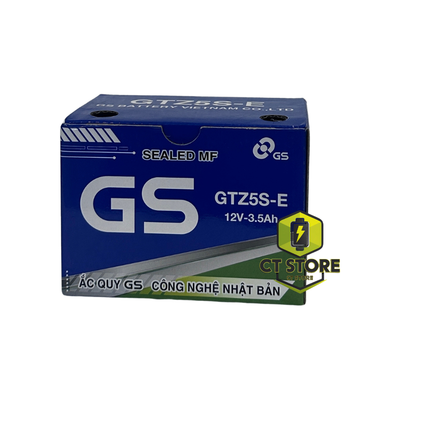 Bình ắc quy GS GTZ5S-E Chính hãng dùng cho xe máy Ex, Hayate, AirBlade cũ, Sirius Fi