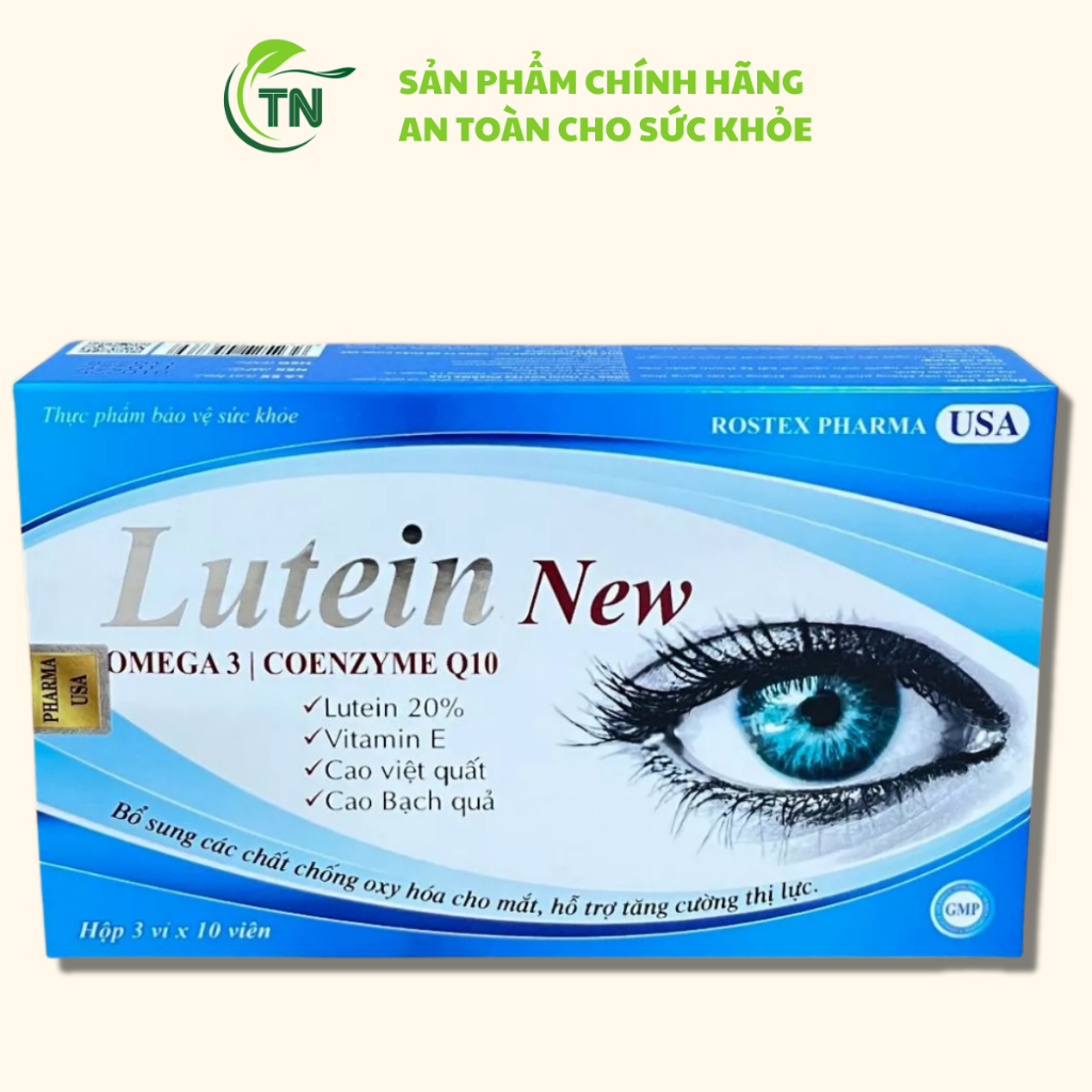 LUTEIN NEW Bổ Sung Lutein, Vitamin E, Cao Việt Quất, Cao Bạch Quả - Cải Thiện Thị Lực, Giảm Mỏi Mắt